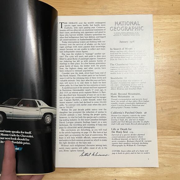 Vintage National Geographic January 1976 Moses Stockholm Haiti Owens Valley Seal - Picture 2 of 10